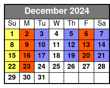 Legends in Concert Christmas Show Standard Seating December Schedule