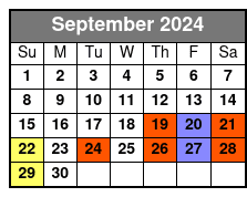 Legends in Concert VIP Box Seating September Schedule