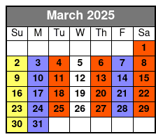 Legends in Concert Standard Seating March Schedule