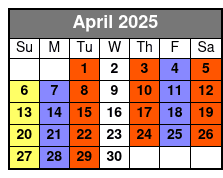 Legends in Concert Standard Seating April Schedule