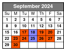 Pierce Arrow Shows September Schedule