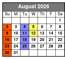 Spirit of America August Schedule