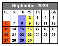 Spirit of America September Schedule