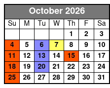 Spirit of America October Schedule