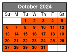 10 - 12 Minute Helicopter Flight October Schedule