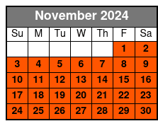 15 - 17 Minute Helicopter Flight November Schedule