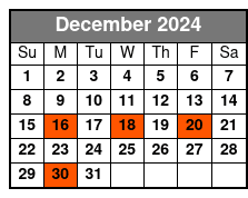 Buckets N Boards VIP Seating December Schedule