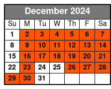 Grand Jubilee December Schedule