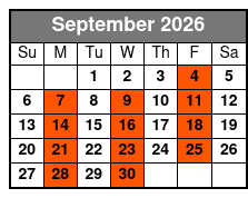 Escape Reality Magic & Illusions Dinner Show (Dinner Included) September Schedule