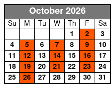 Escape Reality Magic & Illusions Dinner Show (Dinner Included) October Schedule