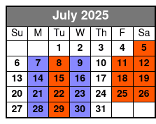 Escape Reality Magic & Illusions Show (No Meal) July Schedule