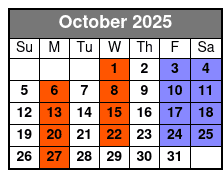 Escape Reality Magic & Illusions Show (No Meal) October Schedule