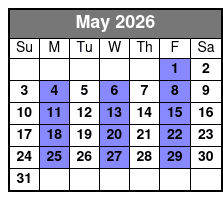 Escape Reality Magic & Illusions Show (No Meal) May Schedule