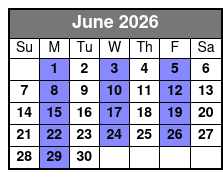 Escape Reality Magic & Illusions Show (No Meal) June Schedule