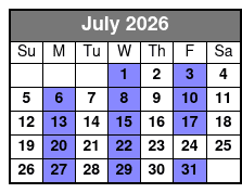 Escape Reality Magic & Illusions Show (No Meal) July Schedule